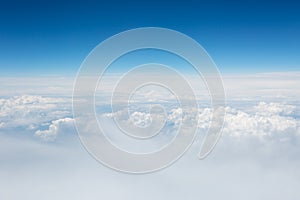 View of the sky and clouds from the airplane