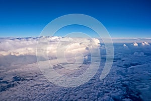 View of the sky and clouds from the airplane