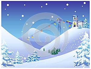 The view of Sky Lift chairs