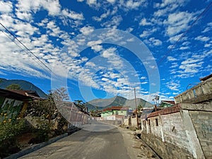 view of the sky in the morning, Ruteng city in Indonesia