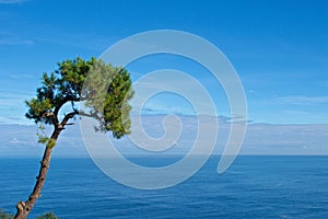 View of sky and sea into one from Mount Igueldo in Spain photo