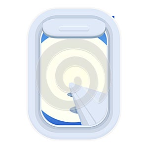 View sky window icon cartoon vector. Airplane trip