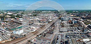 View of the skyline of Birmingham, UK including The church of St Martin