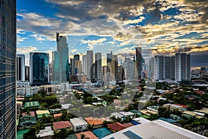 View of the skyline of Makati at sunset, in Metro Manila, The Ph photo