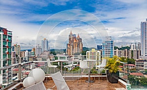 View from a skyscraper over Panama City.