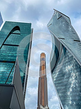 View of skyscrapers in the center of Moscow.