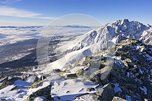 View from Slavkovsky stit peak at High Tatras