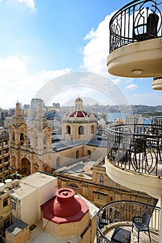 The view on Sliema and Valleta