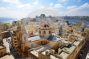 The view on Sliema and Valleta