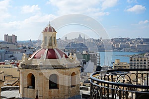 The view on Sliema and Valleta