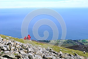 View from Slieve Donard summit in Mourne Mountains