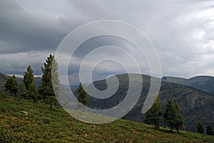 View from the slope of the Baikal mountain range