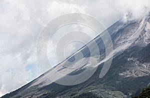 View of the slopes of Mount Merapi