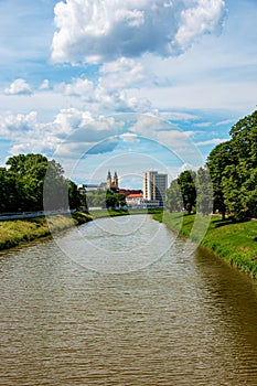 View of the Slovak city of Nitra. View of the city and the river Nitra