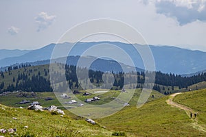View of Slovenian Alps from Velika Planina