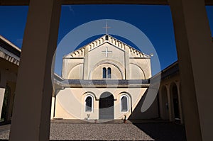 View of the Small City of the Immaculate Conception Piccola CittÃ  dell`Immacolata on the Fasce Mount in Genoa, Italy