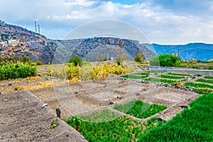 View of small field situated on the saiq plateau at the jebel akhdar mountain in Oman....IMAGE