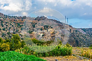 View of small field situated on the saiq plateau at the jebel akhdar mountain in Oman....IMAGE