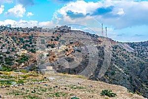 View of small field situated on the saiq plateau at the jebel akhdar mountain in Oman....IMAGE