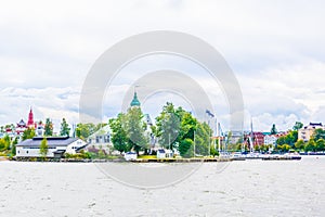 View of a small inhabited island in the Helsinki bay in Finland....IMAGE