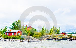 View of a small inhabited island in the Helsinki bay in Finland....IMAGE