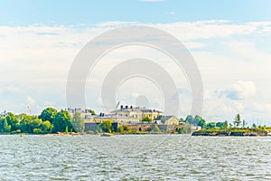 View of a small inhabited island in the Helsinki bay in Finland....IMAGE