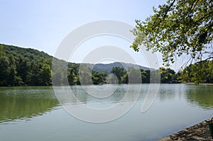 View of the small mountain lake