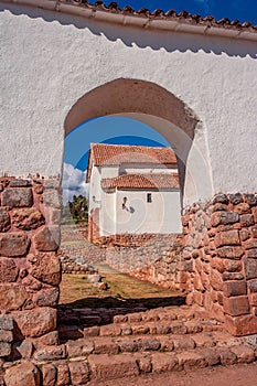 View on the small rustic town of Chinchero in Sacred Valley