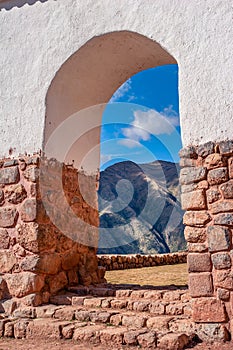 View on the small rustic town of Chinchero in Sacred Valley