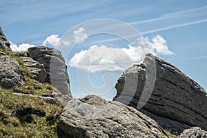 View of the small Sphinx, in Carpathian Mountains,  Bucegi Natural Park, Romania