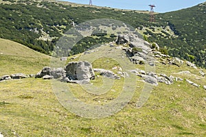 View of the small Sphinx, in Carpathian Mountains,  Bucegi Natural Park, Romania