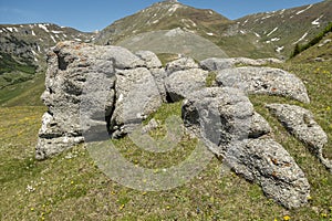 View of the small Sphinx, in Carpathian Mountains,  Bucegi Natural Park, Romania