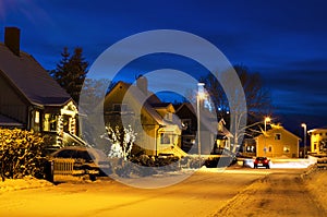 View of small swedish town