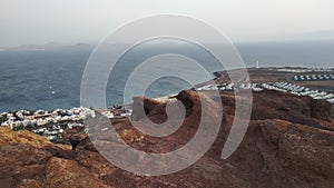 A view of small town from the top of a volcano