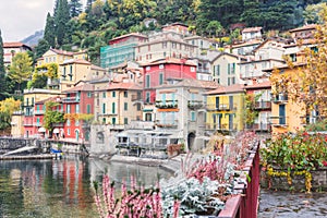 View of the small town of Varenna