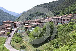 View of the small village of ` Costa di Gargnano ` in Italy