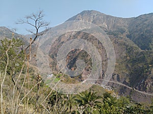 View of small village of India on new constructed roadline