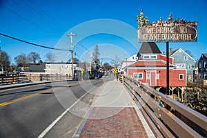 View of the small village of Kennebunkport, Maine, USA