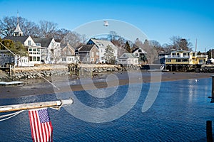 View of the small village of Kennebunkport, Maine, USA