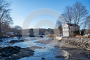 View of the small village of Kennebunkport, Maine, USA