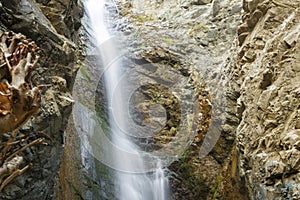 A view of a small waterfall in troodos mountains in cyprus