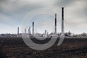 View of smoking coal