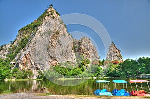 A View at Snake Hill Park in Ratchaburi, Thailand