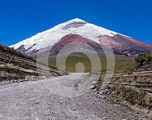 View of snow capped Cotopaxi volcano, Ecuador