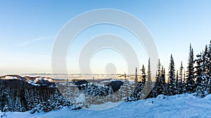 View from a Snow Covered Mountain