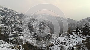 A view of snow covered Pir Pajal Ranges in Bafliaz Dera-Ki-Gali in Pir Panchal belt in Rajouri