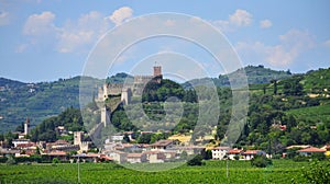 Soave comune and medieval Soave Castle Northern Italy photo
