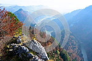 View from Sokolica mountain in Pieniny