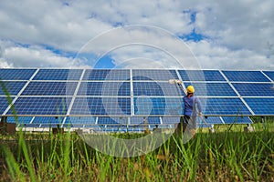 The view of the solar farmsolar panel, alternative electricity source, cleaning will increase performance to high, Photovoltaic