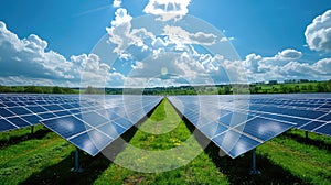 View on solar panel farm